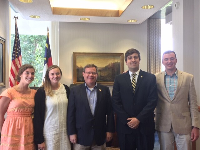 Speaker of the House Tim Moore with House interns
